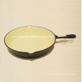 Runde Emaille Gusseisen Skillet mit Griff Dia 31cm